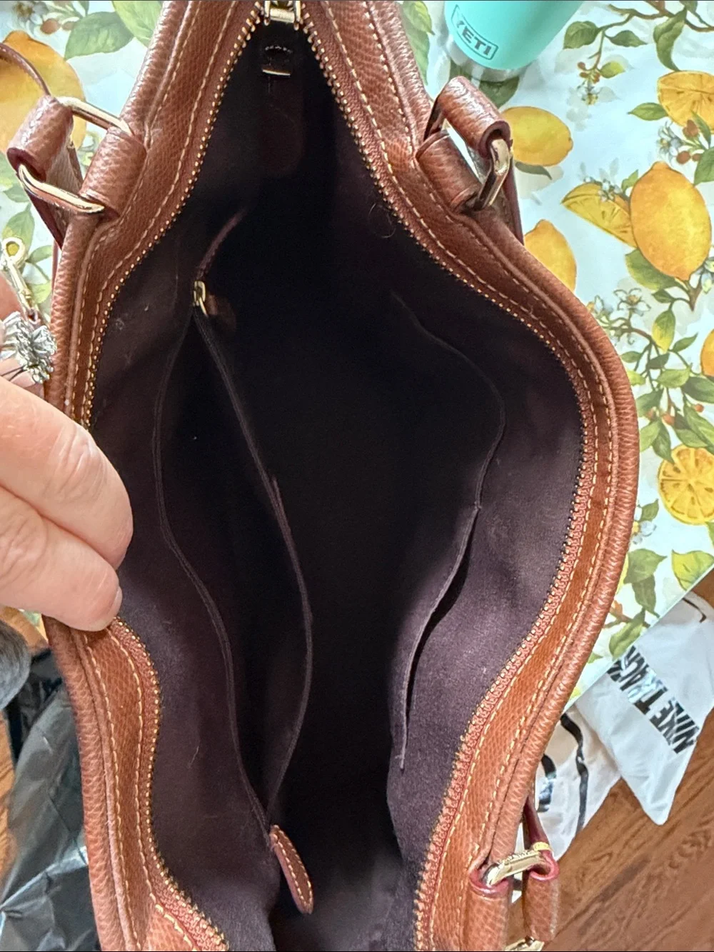 Coach Brown Signature Canvas Tote - Brown/Leather Trim